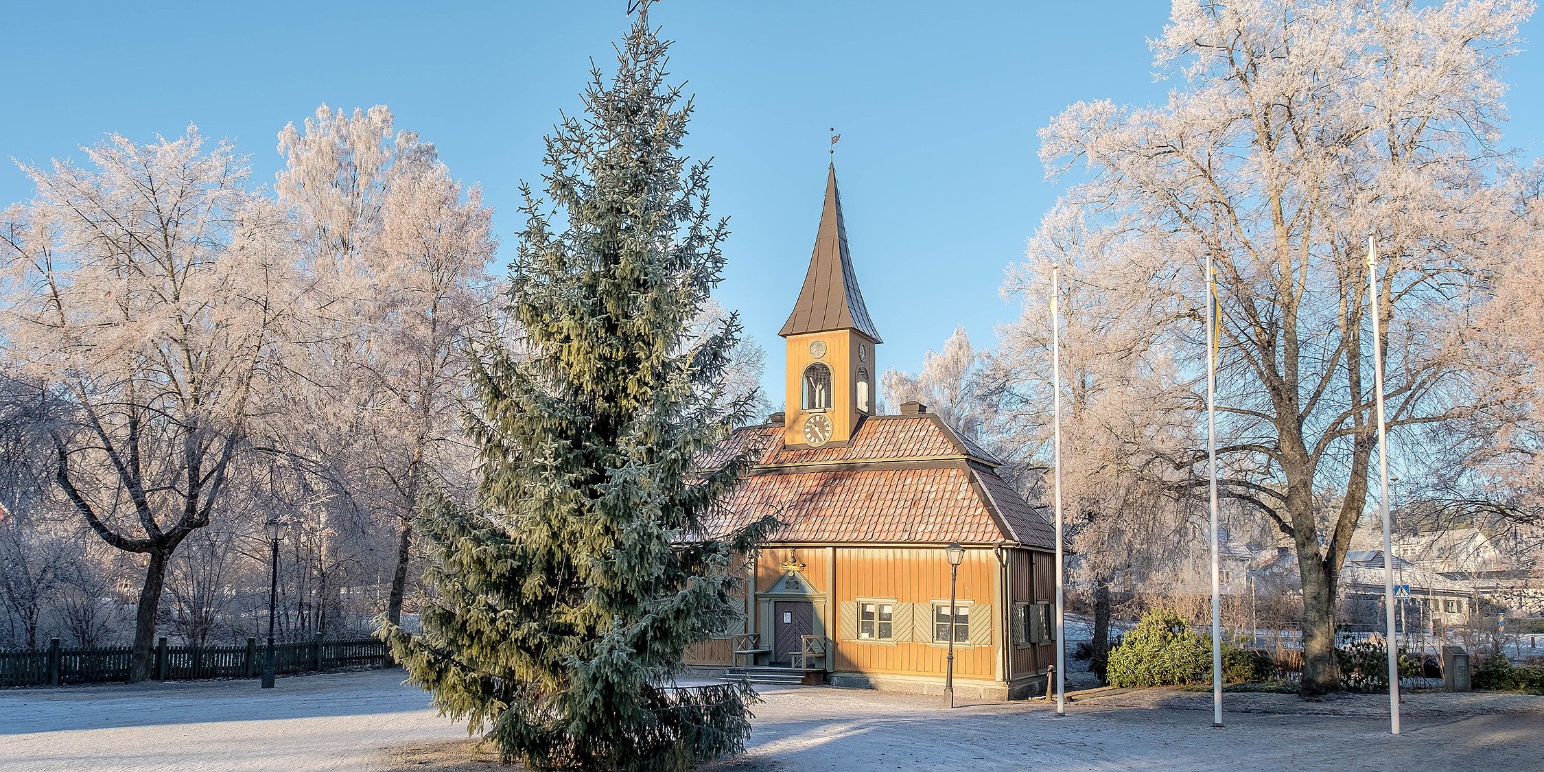 Sigtuna Rådhuset Stora torget på vintern och under jultid 